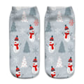 Miniatyrbillede 1 af 4: Julesokker med julemand og snemand, unisex, sjove lave ankelsokker Forest Snowman 1 Pair