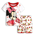Miniatyrbild 1 av 3: Flickor Minnie Mouse Nattkläder Pyjamas Kortärmad T-shirt Outfit Set PJ's #5 110cm