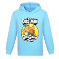 Miniatyrbild 1 av 7: DOG MAN Pojkar Flickor Anime Huvtröjor Sweatshirt, Barn 3D-tryckt Mode Söt Tröja med Huva Light Blue 140cm