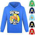 Miniatyrbild 4 av 7: DOG MAN Pojkar Flickor Anime Huvtröjor Sweatshirt, Barn 3D-tryckt Mode Söt Tröja med Huva Navy Blue 160cm