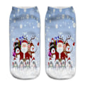 Miniatyrbillede 1 af 4: Julesokker med julemand og snemand, unisex, sjove lave ankelsokker Deer Snowman Santa Claus 1 Pair