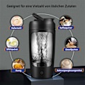 Miniatyrbild 7 av 7: Elektrisk Protein Shaker 650ml, Dricksflaska, Vattenflaska, Automatisk Proteinmixer, För Perfekta Krämiga Proteinshakes Black