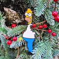 Miniatyrbild 4 av 5: Homer Simpson Julgranspynt 2D Akryl Simpsons Meme Prydnad