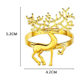 Miniatyrbild 5 av 5: 6 st Jul Älg Servettringar för Julmiddagar Bröllop gold 6PCS