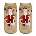 Miniatyrbillede 1 af 4: Julesokker med julemand og snemand, unisex, sjove lave ankelsokker Coffee Santa Claus 1 Pair