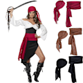 Pikkukuva 1 / 5: Halloween-asu naisten miesten keskiaikainen renessanssi turbaani vyö wine red