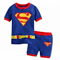 Miniatyrbild 1 av 3: Barn Pojkar Superman Batman Superhjälte Pyjamas Kortärmad T-shirt Shorts PJs 2-7 År #8 100cm
