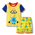 Miniatyrbild 1 av 3: Barn Pojkar Flickor Minions Nattkläder Pyjamas Kortärmad T-shirt Shorts Set PJ's #9 90cm