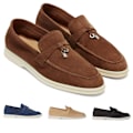Miniatyrbild 7 av 9: LORO PIANA Summer Charms Walk Mockasiner i mocka Red Brown 41