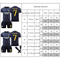 Miniatyrbillede 2 af 2: Fodboldtrøjesæt til børn, 23-24 Real Madrid udebanetrøje nr. 7 VINI JR. Fodboldtræningsuniform 18