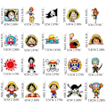 Miniatyrbild 2 av 2: 20 st/Set One Piece Luffy Patch Strykbilde Applikation Stryk På 20PCS