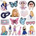 Miniatyrbild 1 av 3: 18 st Pop Singer Taylor Swift broderade lappar kläder DIY sy på reparationslapp applikation 18PCS