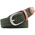 Miniatyrbillede 2 af 2: Herrebælte afslappet flettet elastisk stof strækbælte Army green 100CM