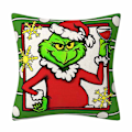 Miniatyrbild 3 av 8: 4 st Grinch Kuddfodral Jul Hem Soffa Kuddeöverdrag Kasta Julgåva, 45x45cm 4PCS