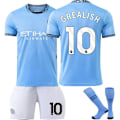 Pikkukuva 1 / 2: #10 GREALISH Lasten Jalkapallopaita Setti T-paita Shortsit Sukat Pelipaita Lapsille Pojille Taaperoille 18
