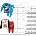 Miniatyrbild 3 av 3: Barn Pojkar Flickor Musse Pigg Pyjamas Set Sovkläder Långärmad T-shirt & Byxor #8 110cm