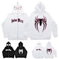 Miniatyrbillede 2 af 4: Herre Dame Hættetrøje Løs Hip Hop Punk Edderkop Trykt Hætte Pullover Sweatshirt Toppe White M