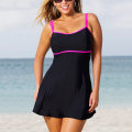 Miniatyrbild 1 av 3: Kvinnor Oversize Badkläder Suspender Miniklänning Strandkläder Sommar Black XL