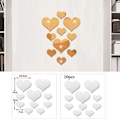 Pikkukuva 4 / 4: 10 kpl Sydän Akryyli 3D Peili Seinätarra Irrotettava silver 10PCS
