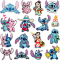 Miniatyrbild 1 av 3: 16 st/set Lilo & Stitch Patch Strykbild Applikation Stryk På 16PCS
