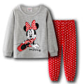Miniatyrbild 1 av 3: Söta Barn Flickor Minnie Mouse Motiv Långärmad Pyjamas Set Nattkläder Sovkläder #6 90cm