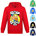 Miniatyrbild 7 av 7: DOG MAN Pojkar Flickor Anime Huvtröjor Sweatshirt, Barn 3D-tryckt Mode Söt Tröja med Huva Red 140cm