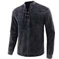 Pikkukuva 1 / 3: Miesten viikinkipiraattiasu, pitkähihainen V-aukkoinen nyöripaita black 4XL