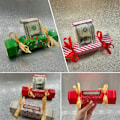 Miniatyrbillede 3 af 5: Juleoverraskelse Penge Træk Pung Æske Julepengeholder til Kontantæske Gave #2
