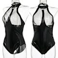 Miniatyrbild 5 av 5: Kvinnor sexig underkläder lackläder dagg transparent sexig Bodysuit M