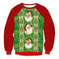 Pikkukuva 1 / 2: Joulu 3D-printti ruma collegepaita pitkähihainen pusero jouluaiheinen toppi Red Santa Claus M