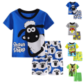 Miniatyrbild 2 av 3: Barn Pojkar Flickor Cartoon Print Sovkläder Kortärmad Toppar Shorts Outfits Set Nattkläder A 7 Years