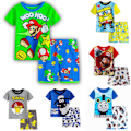 Miniatyrbild 2 av 3: Barn Pojkar Flickor Tecknade Figurer Pyjamas Kortärmad T-shirt Shorts Set Bekväm #2 100cm