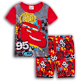Miniatyrbild 1 av 3: Bilar Barn Pojkar Pyjamas Kortärmad T-shirt Shorts Pyjamas Sovkläder Outfit 2-7 År #3 90cm