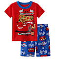 Miniatyrbild 1 av 3: Bilar Barn Pojkar Pyjamas Kortärmad T-shirt Shorts Pyjamas Sovkläder Outfit 2-7 År #8 130cm