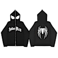 Miniatyrbillede 1 af 4: Herre Dame Hættetrøje Løs Hip Hop Punk Edderkop Trykt Hætte Pullover Sweatshirt Toppe Black M