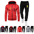 Miniatyrbild 2 av 6: Herr Ferraris Zip Up Huvtröja & Joggingbyxor Set Navy M