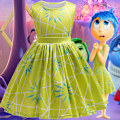 Pikkukuva 2 / 5: Lasten Tyttö Inside Out Ilo Cosplay Puku Prinsessamekko Halloween Syntymäpäiväjuhlat 140cm