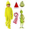 Miniatyrbillede 1 af 5: Børnekostume Grinchen Jul Julemand Jul Cosplay Jumpsuit M