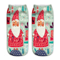 Miniatyrbillede 1 af 4: Julesokker med julemand og snemand, unisex, sjove lave ankelsokker Red Santa Claus 1 Pair