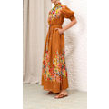 Miniatyrbillede 3 af 7: Dame Kortærmet Boho Print Maxikjole Fest Sommer Strand Ferie Sommerkjole 2XL