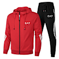 Miniatyrbild 1 av 7: Herr Träningsset Jacka med Dragkedja Hoodie Träningsbyxor Sportkläder Outfit Activewear M-3XL Red M