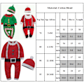 Miniatyrbild 5 av 5: Pojk flicka tomtealf overall jul jul jumpsuit hatt utklädningskläder Red 90cm