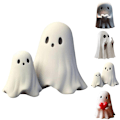Miniatyrbillede 4 af 7: Halloween Mini Skræmmende Spøgelse Statue Figur Uhyggelig Udstillingspynt Dekoration C