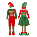 Miniatyrbild 4 av 5: Jultomte Elfdräkt för Barn Pojkar Flickor Juldräkt Cosplay Kostym Set Boys M