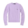 Miniatyrbild 1 av 2: PoloRalphLauren Stickad Tröja för Kvinnor Rund Hals Lös Casual Långärmad Stickad Tröja Light Purple L