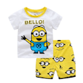 Miniatyrbillede 1 af 3: Børn Drenge Piger Minions Natttøj Pyjamas Kortærmet T-shirt Shorts Sæt PJ'er #5 110cm