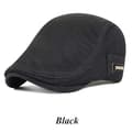 Cabbie Flat Cap Andningsbar Mesh Newsboy Basker Ivy Cap Svart Black
