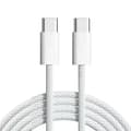 2 meter lång laddningskabel, kompatibel med Samsung och iPhone 17 Pro Max, snabbladdning, USB-C-gränssnitt, vit.