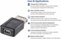Miniatyrbilde 4 av 5: 2.0 Type A hunn til Mini 5-pinners Type B hunn-adapter - 1 stk