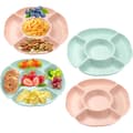 Serveringsfat & Serveringsbrickor 5-facksdelade brickor, 4-pack serveringsfat för fester, återanvändbar snacksbricka i plast